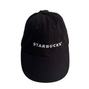 Starbucks Hat Adjustable Black Spellout Logo Employee Cap Strapback